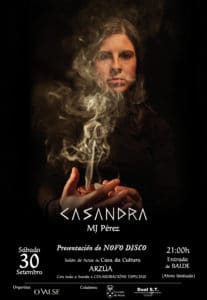 MJ Pérez presenta en Arzúa o seu novo disco "Casandra" este sábado