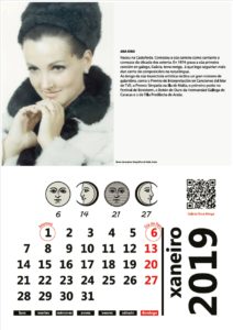 O concello de Arzúa rende homenaxe a Ana Kiro no calendario elaborado para o 2019